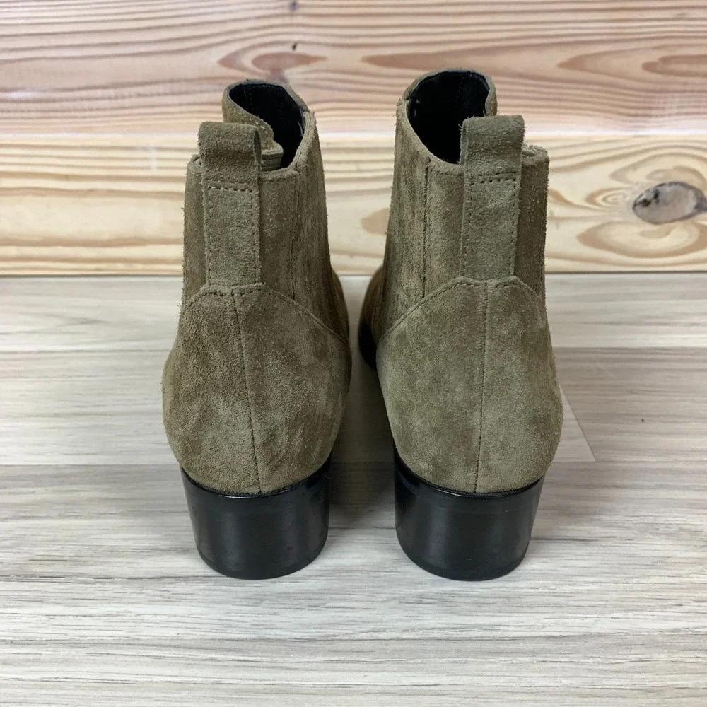 Mark Fisher Boots Womens 7.5 M Ankle Green Suede‎ Pointed Toe Chukka Bootie